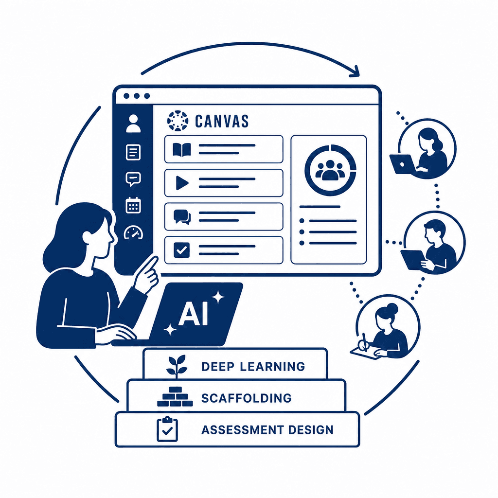 Beyond Rapid Creation: Ensuring Deep Learning with AI-Generated Courses in Canvas